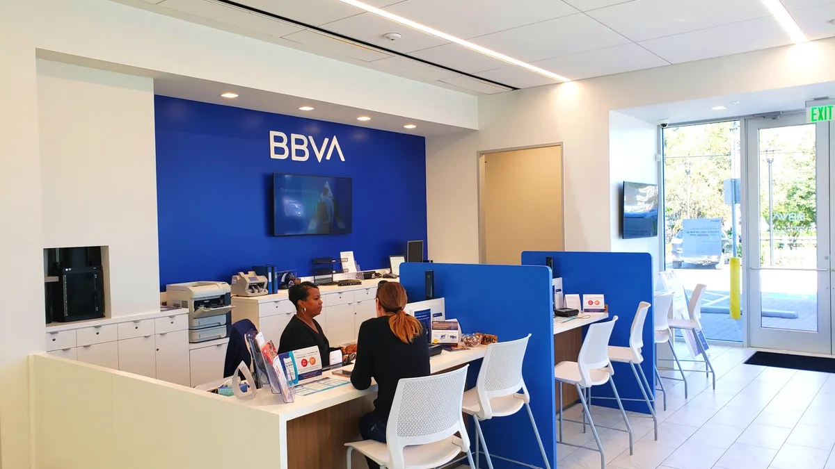 BBVA USA's personal banker bar