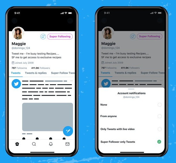 Twitter Super Follower notifications