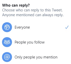 Twitter reply controls