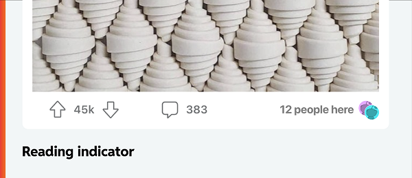 Reddit typing indicators
