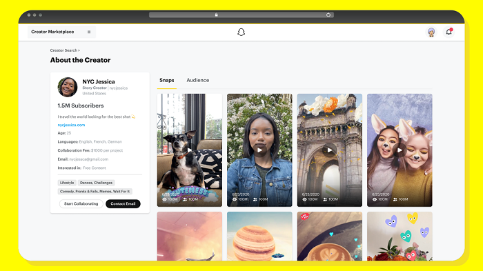 Snapchat Creator Marketplace