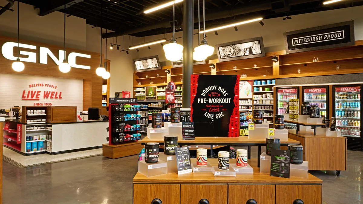 Inside of GNC's flagship store in Pittsburgh, Pennsylvania.