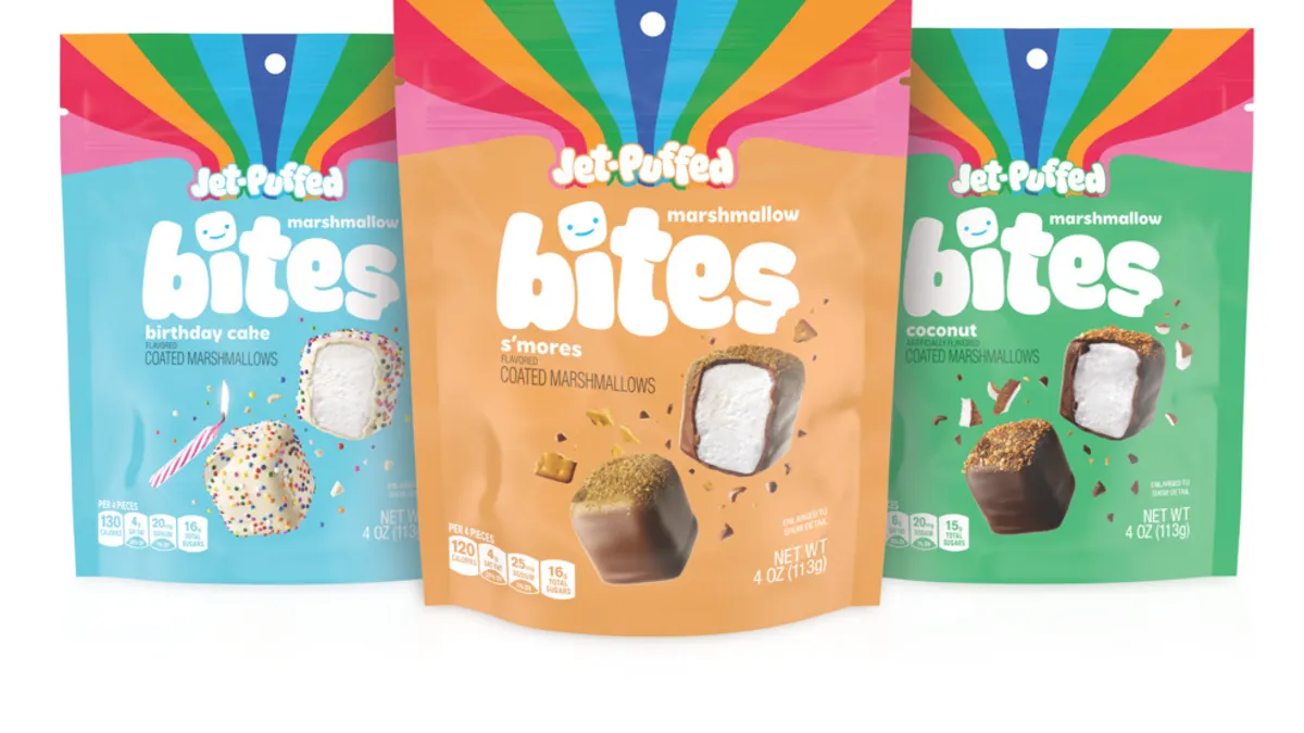 Kraft Heinz launched Jet-Puffed Bites, a new marshmallow snacking line, in April 2021