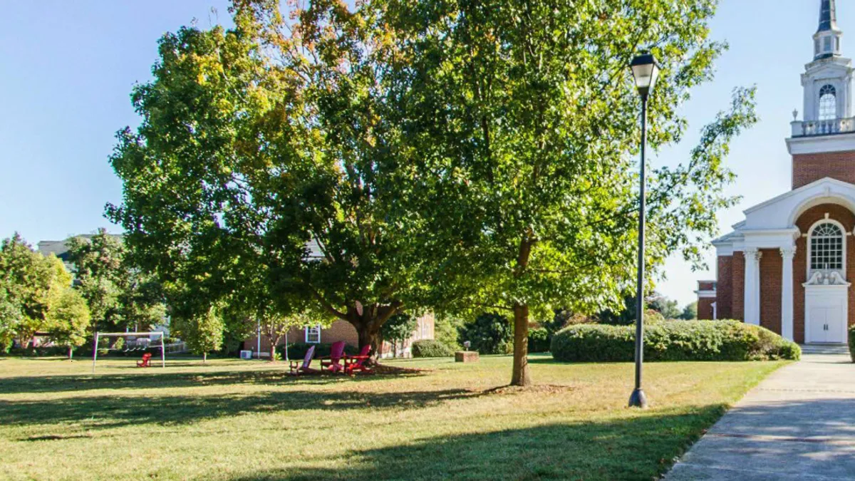 View of campus building at University of Lynchburg