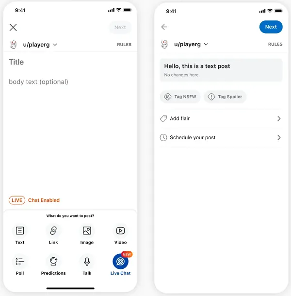 Reddit live chat