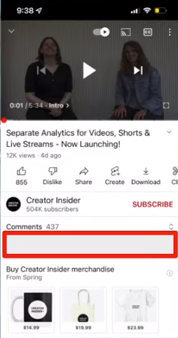 YouTube comment format