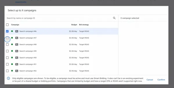 Google Ads tests