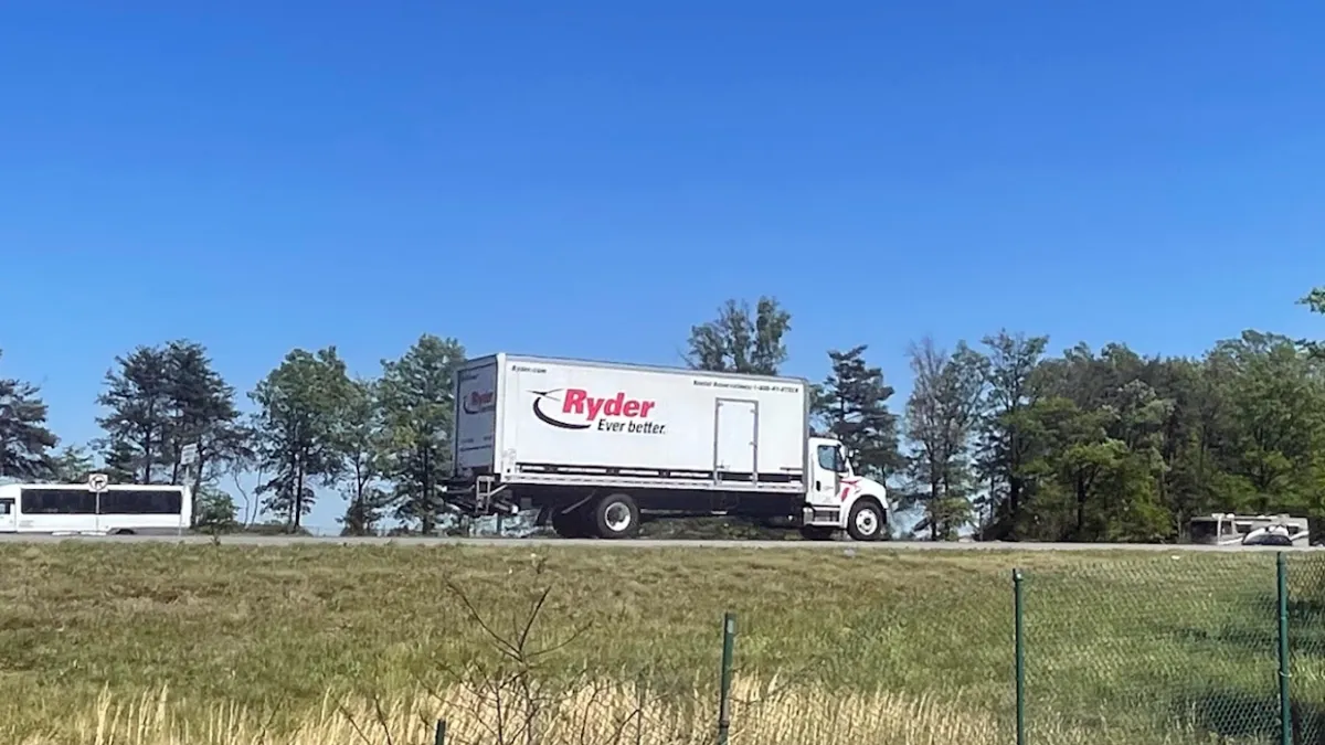 A Ryder truck on I-95 in Virginia.