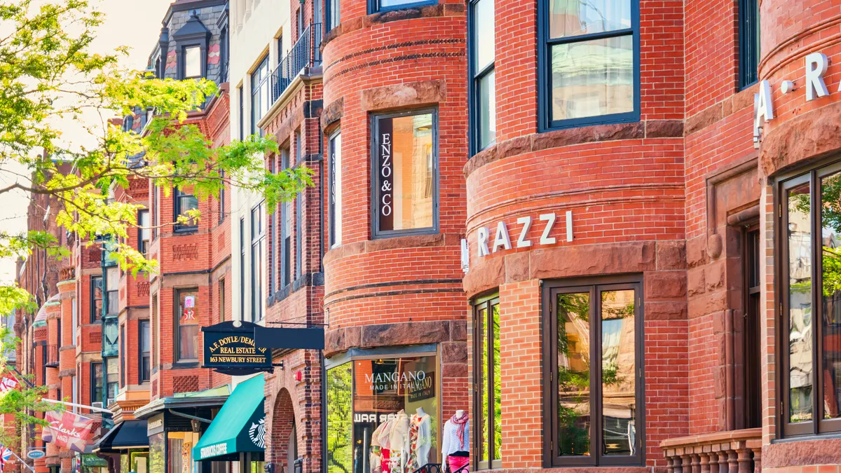 A busy street in Boston's Back Bay neighborhood.