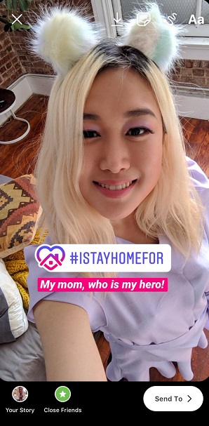 Instagram 'I Stay Home For' sticker