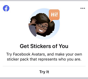 Facebook Avatar prompt