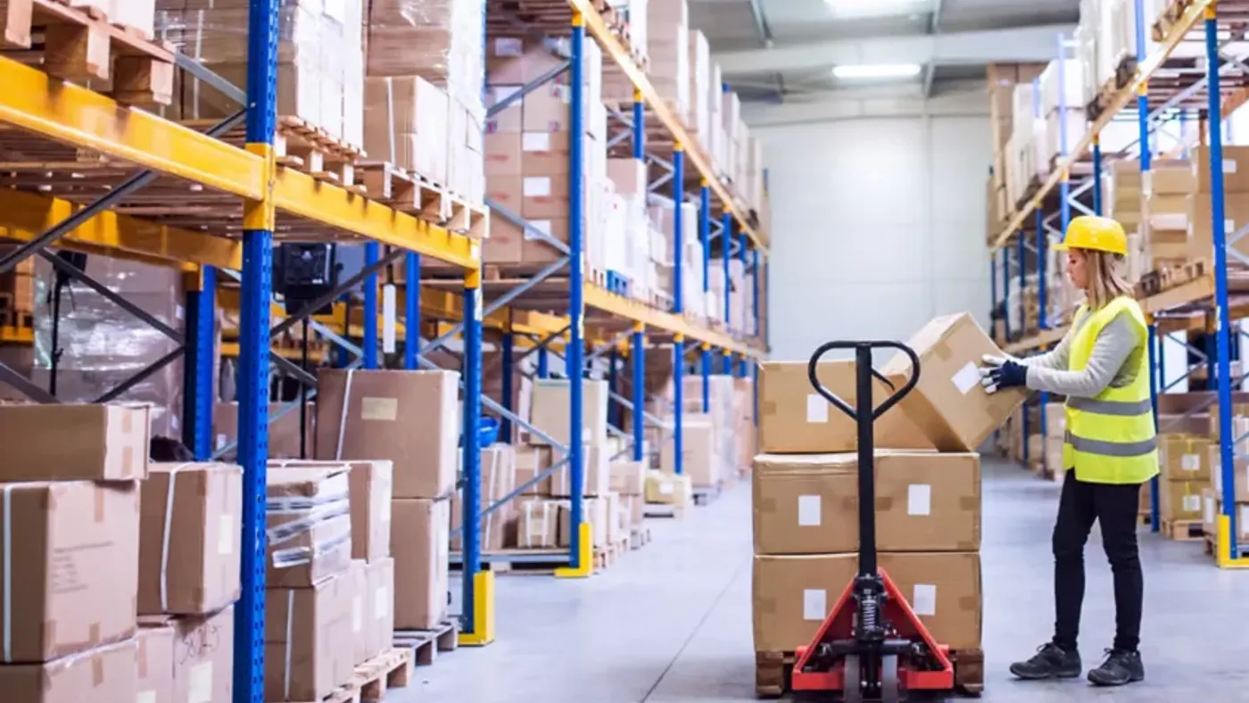 Woman working in a warehouse