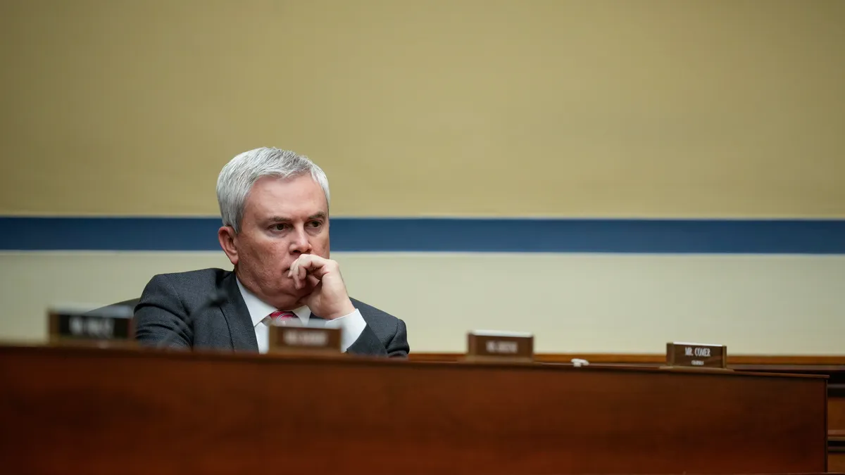 House Oversight Committee chairman Rep. James Comer listens to a hearing