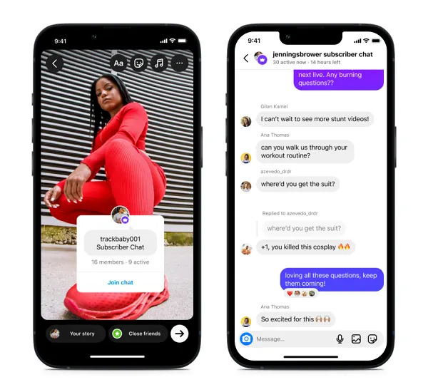 Instagram subscriber chats