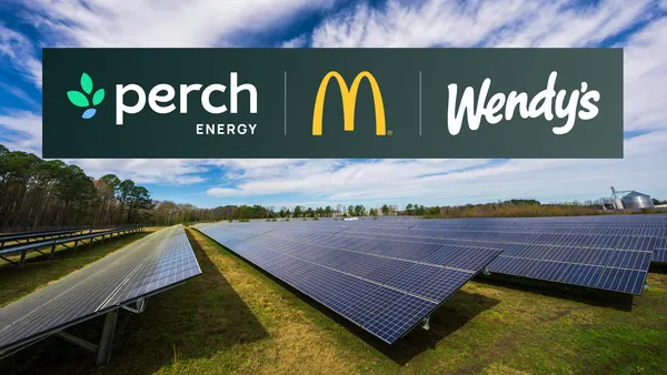 Solar panel with the logos of Wendy's and McDonald's above.