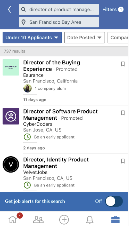 LinkedIn job alerts example