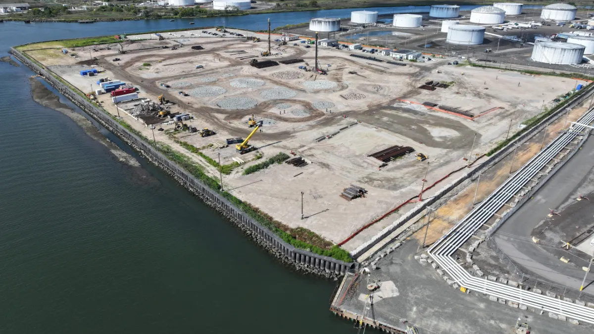 Aerial view of an industrial plant