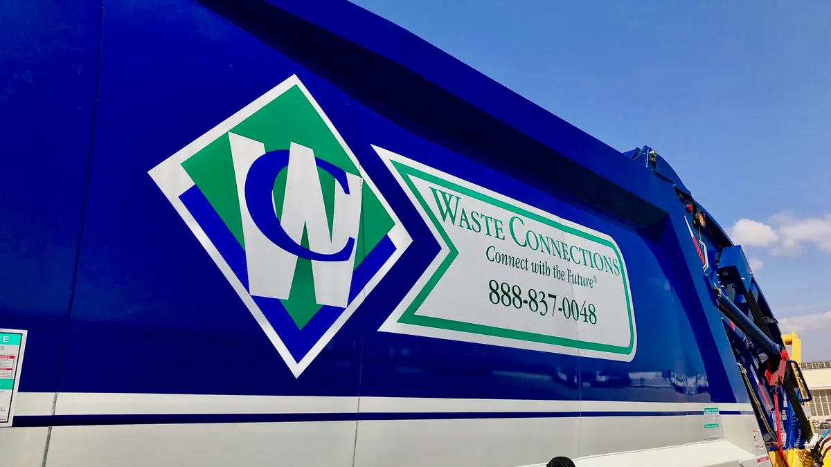 Waste Connections truck in Brooklyn, NY