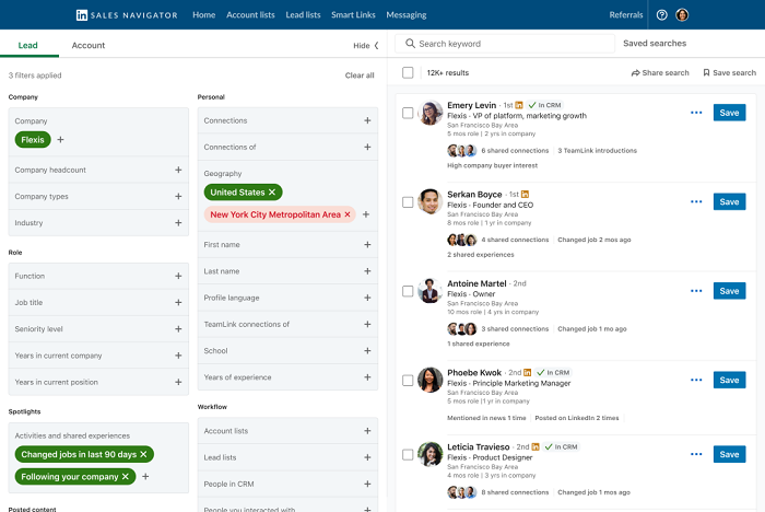 LinkedIn Sales Navigator Search