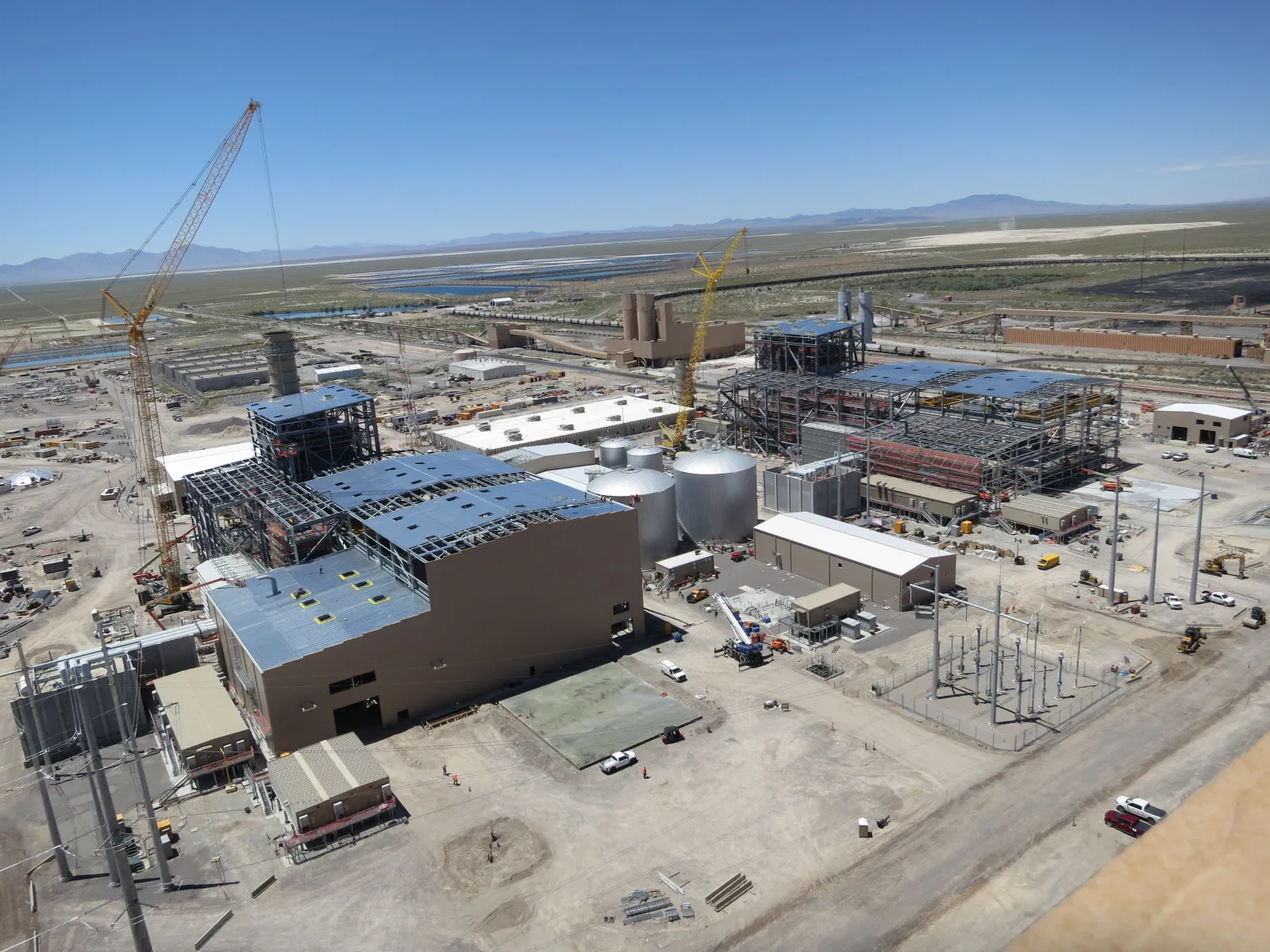 Construction of two hydrogen-capable natural gas generators proceeds at the Intermountain Power Project site.