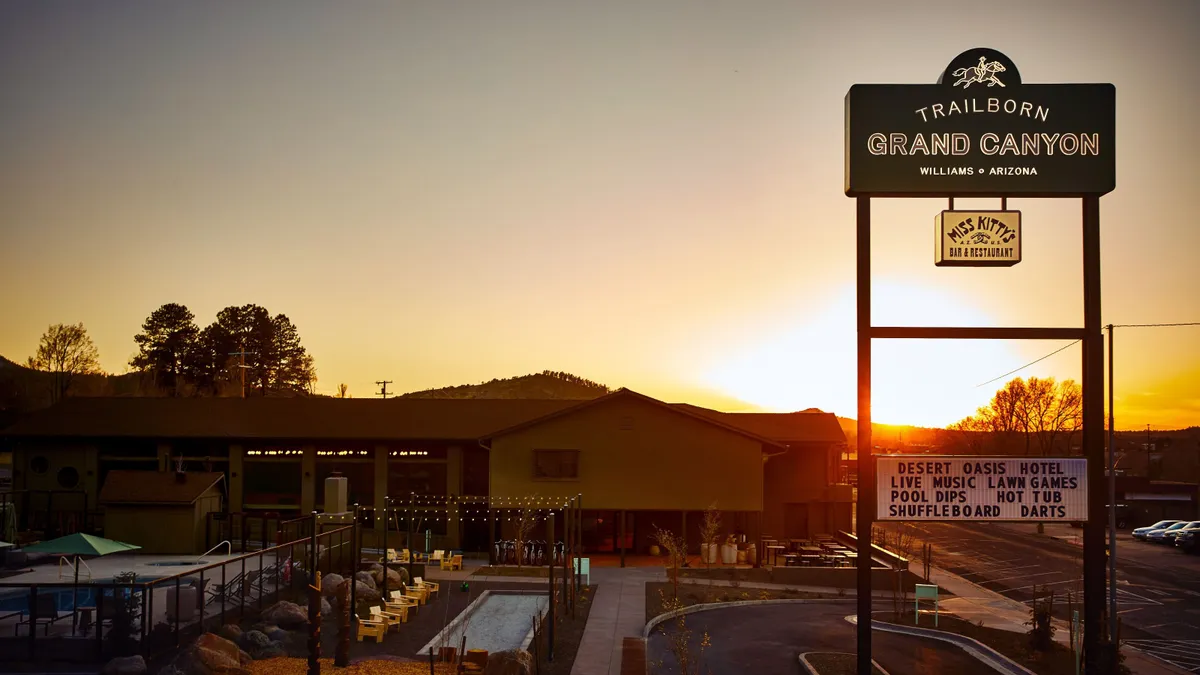 The exterior of the newly opened Trailborn Grand Canyon hotel.