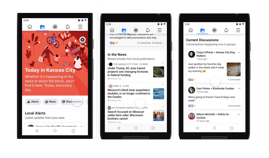 Facebook's Today In section