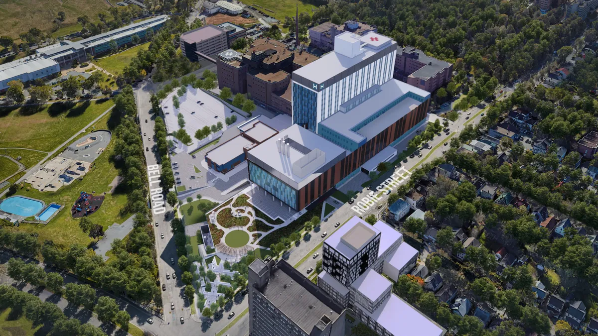 A rendering from the sky on the forthcoming tower that will be a part of the Halifax Infirmary Expansion Project.