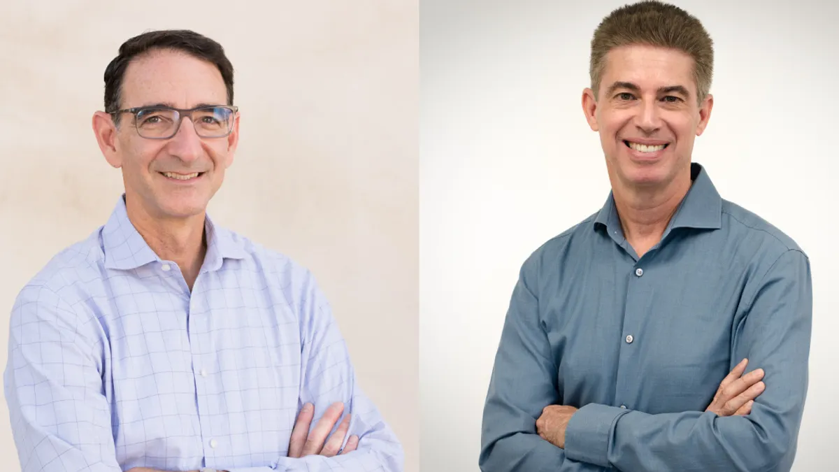 Two headshots, on the left is Richard Markus, CEO of Dantari. On the right is Sean Harper, managing director at Westlake Village BioPartners.