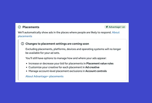Meta removes option to exclude ad placements