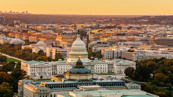 Helicopter shot of Capitol Hill in Washington, D.C.