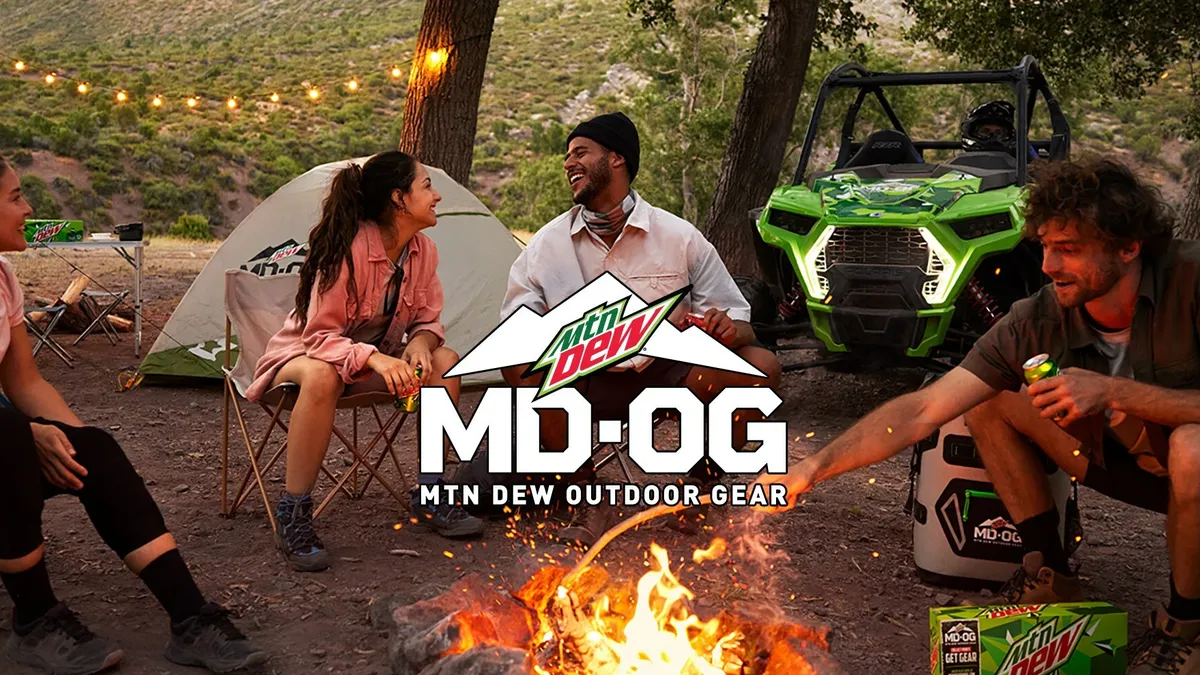 Mtn Dew imagery for its two rewards programs targeting the outdoor and gaming communities.