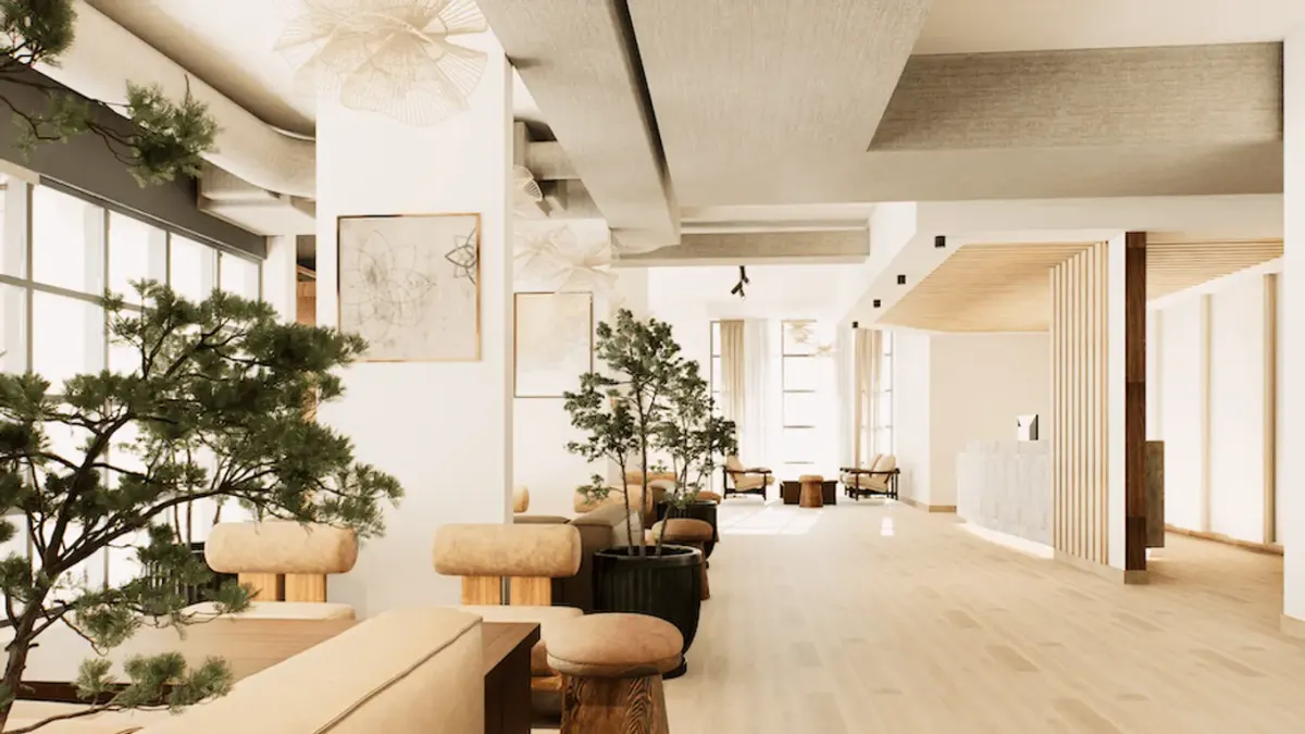 Inside of hotel lobby