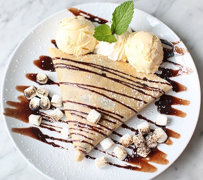 An image of the smores crepe from Sweet Paris Creperie & Cafe