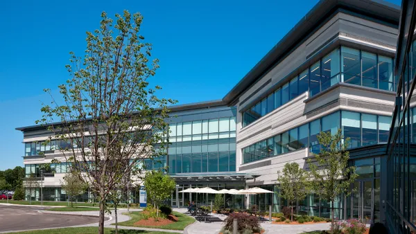 A view of Boston Scientific's corporate headquarters in Marlborough, Massachusetts, with a clear blue sky in the background.