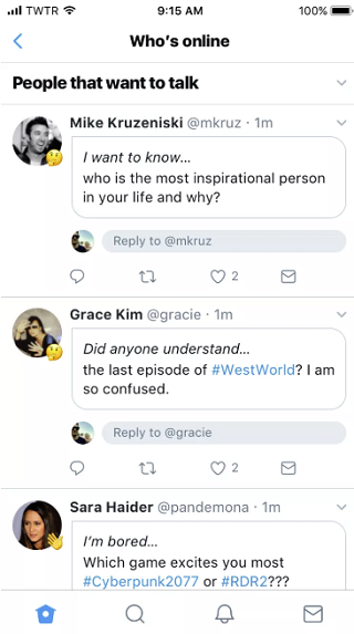 Twitter 'ice breakers' examples