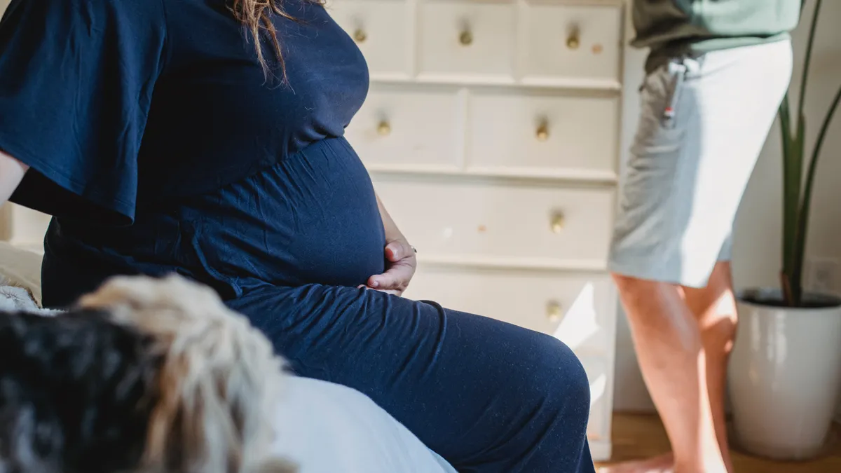 Close up of baby bump