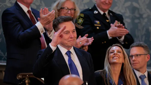 Elon Musk acknowledged at President Donald Trump congressional address