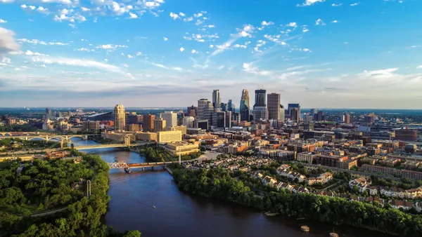 A city skyline.