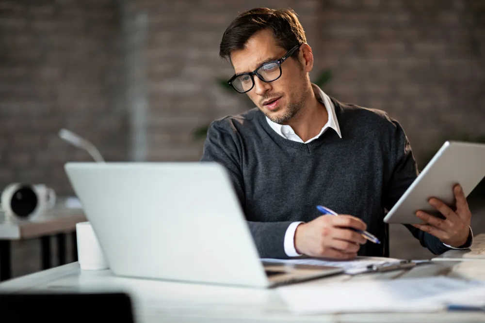 person at desk