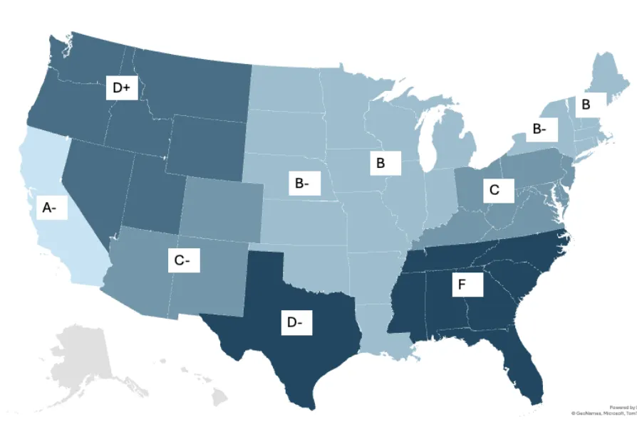 A map of the United States.
