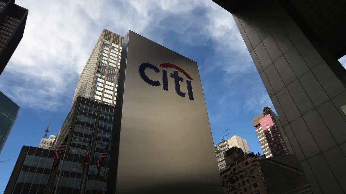 A sign with the 'Citi' logo