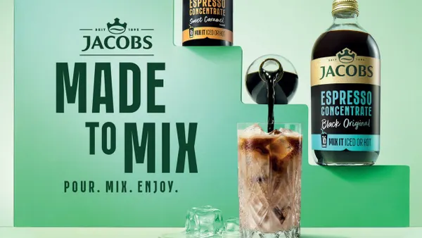 A product shot of Jacobs' liquid espresso concentrate.