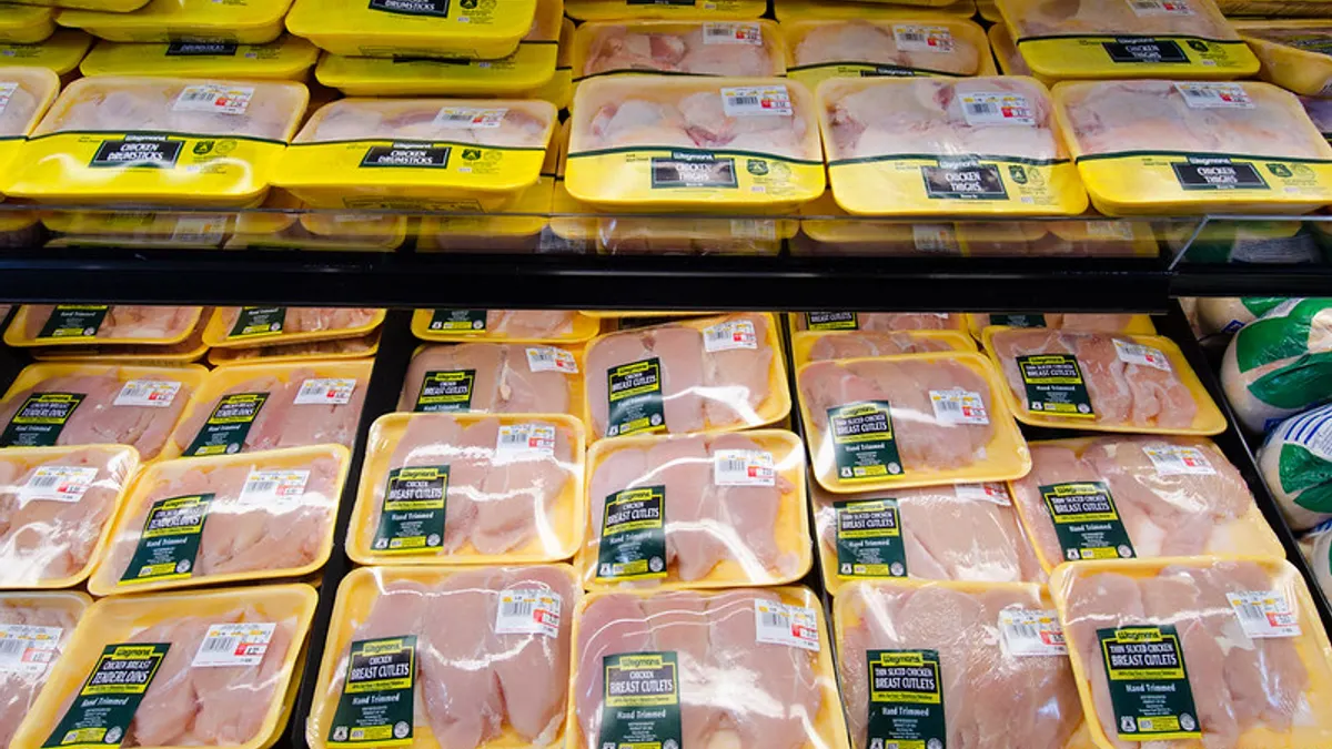 Chicken meat in a grocery store