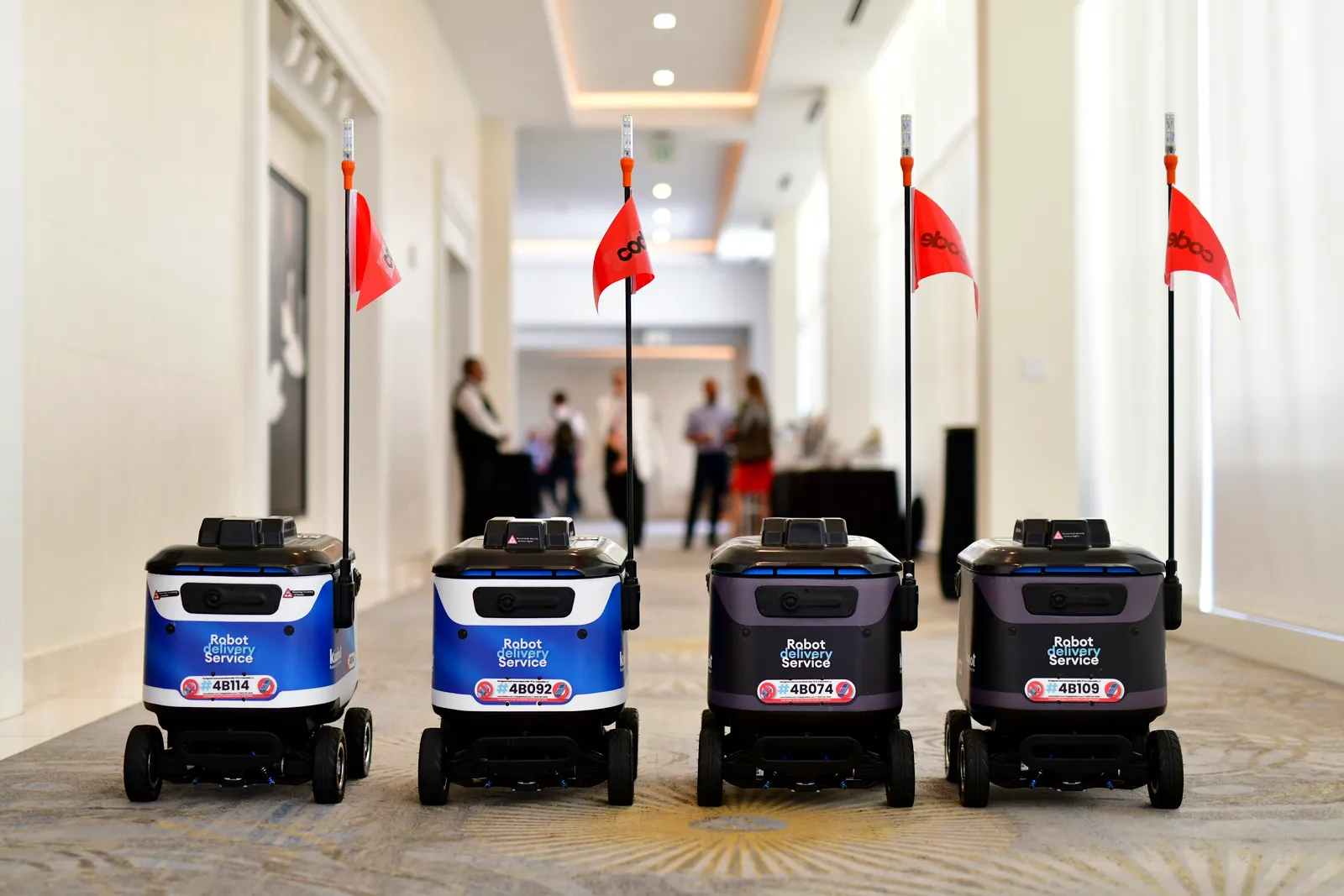 Kiwibot on display during Vox Media's 2022 Code Conference - Day 1 on September 06, 2022 in Beverly Hills, California.