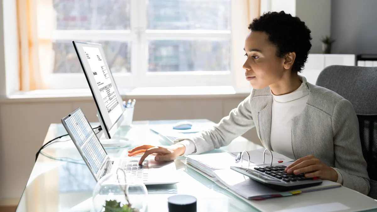 Woman working at desk