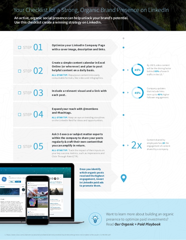 Listing of five tips to improve your LinkedIn company presence