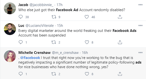 Facebook ads disabled