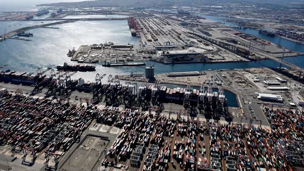 Aerial view of the Port of Long Beach