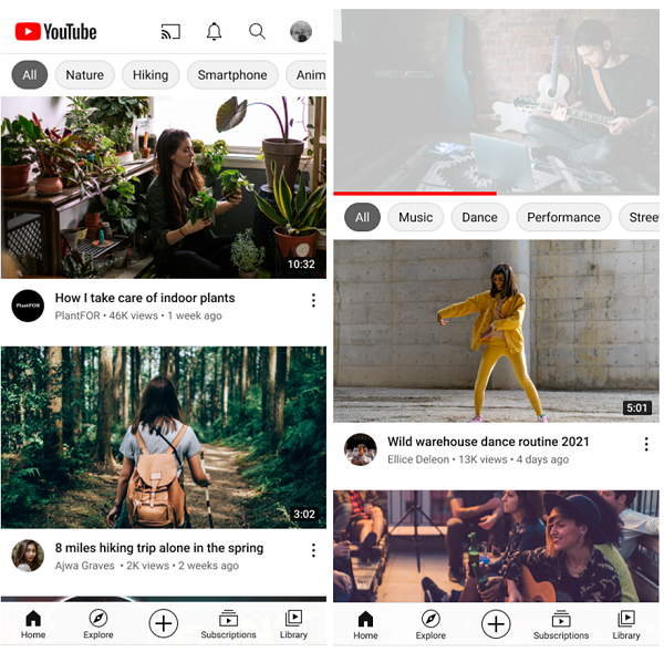 YouTube Recommendations surfaces