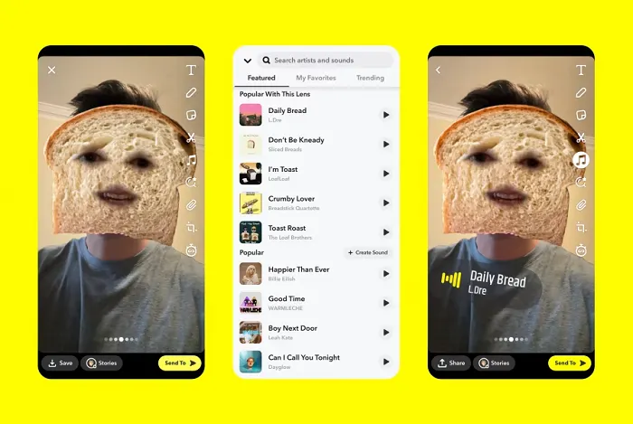 Snapchat sounds for Lenses